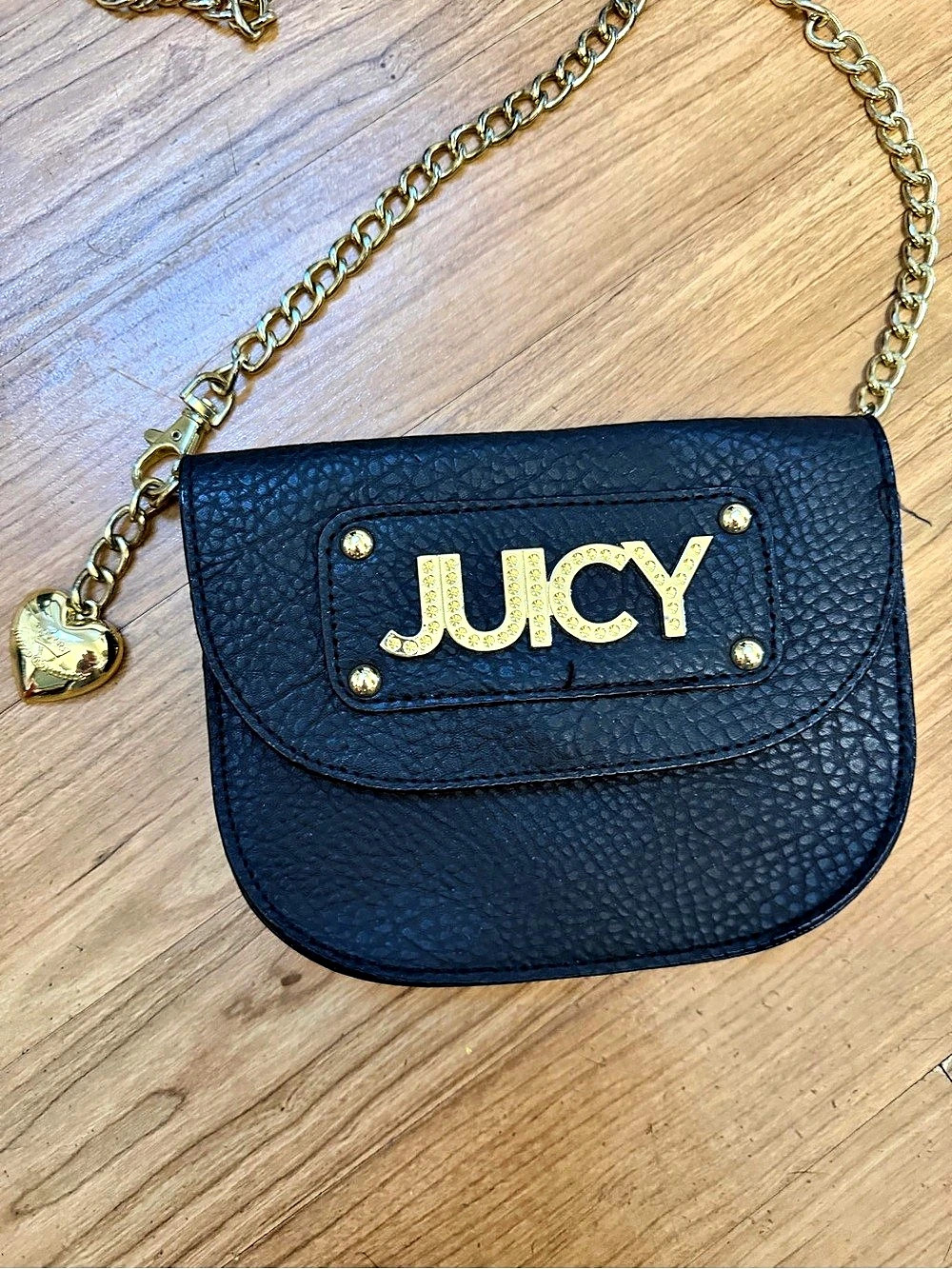 Juicy Couture Black & Gold Mini Crossbody Bag